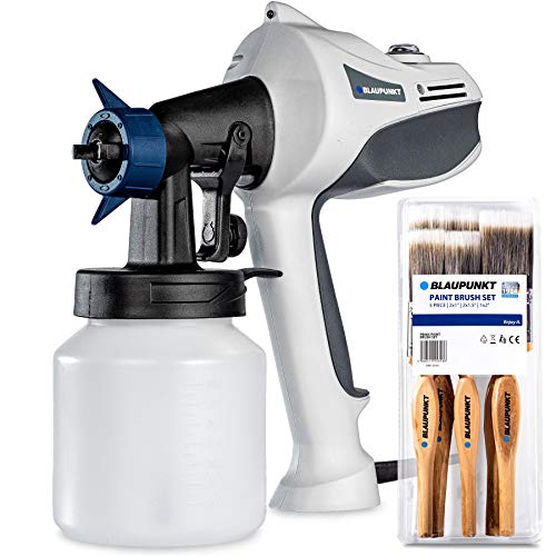 Blaupunkt Paint Spray Gun PG3000 – Powerful 450W Electric Motor – Adjustable Volume and Spray Pattern - 70din - 750ml/min – 800ml Tank …
