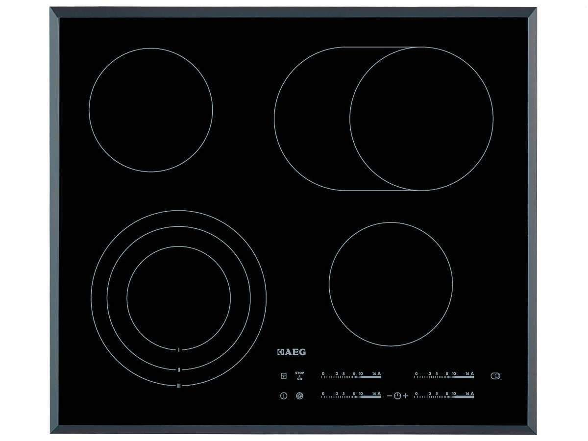 AEG HK654070FB Autarkes Kochfeld/Strahlenbeheizt/Slider-Bedienung / 60 cm/Facetten-Design / 4 Kochzonen/Bräterzone/Kindersicherung