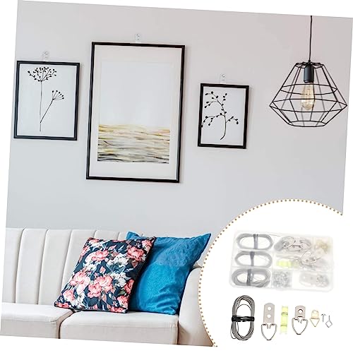 Image of KALLORY 102pcs Photo Hanging Kit Durable Wire Screws Hooks for Picture Frames Art Mirrors for Home Office School Wall Mounting Versatile Hanging Hardware