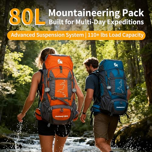 Mochila de senderismo 80L impermeable y liviana miniatura 2