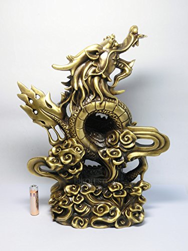 超美品　雲龍　龍　置物 　風水　開運　金属工芸　縁起物　箱入 Amazon.co.jp: 躍動 雲龍 (銅製) 高さ約30.5cm＜風水グッズ・開運