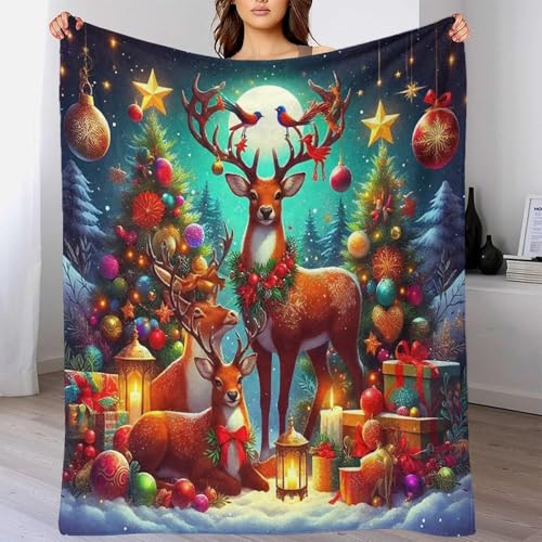 Couverture cerf 3D en microfibre 127x152 cm douce et chaude pour lit et canapé - 6