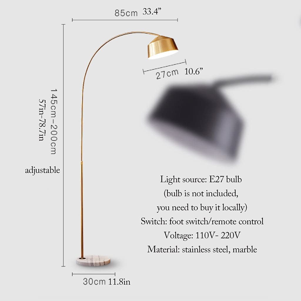 Nowoczesna lampa podłogowa z marmurową podstawą, regulowana lampka do czytania, metalowa lampa robocza do biura, lampa stojąca, dekoracja domu