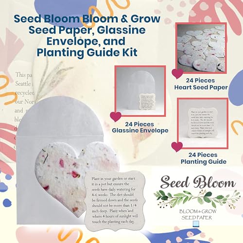 Seed Bloom SEEDB_OFTHEEARTH_24SHEARTKIT_9.45 24-Piece Set Handmade Seed Paper Embedded thumb #2