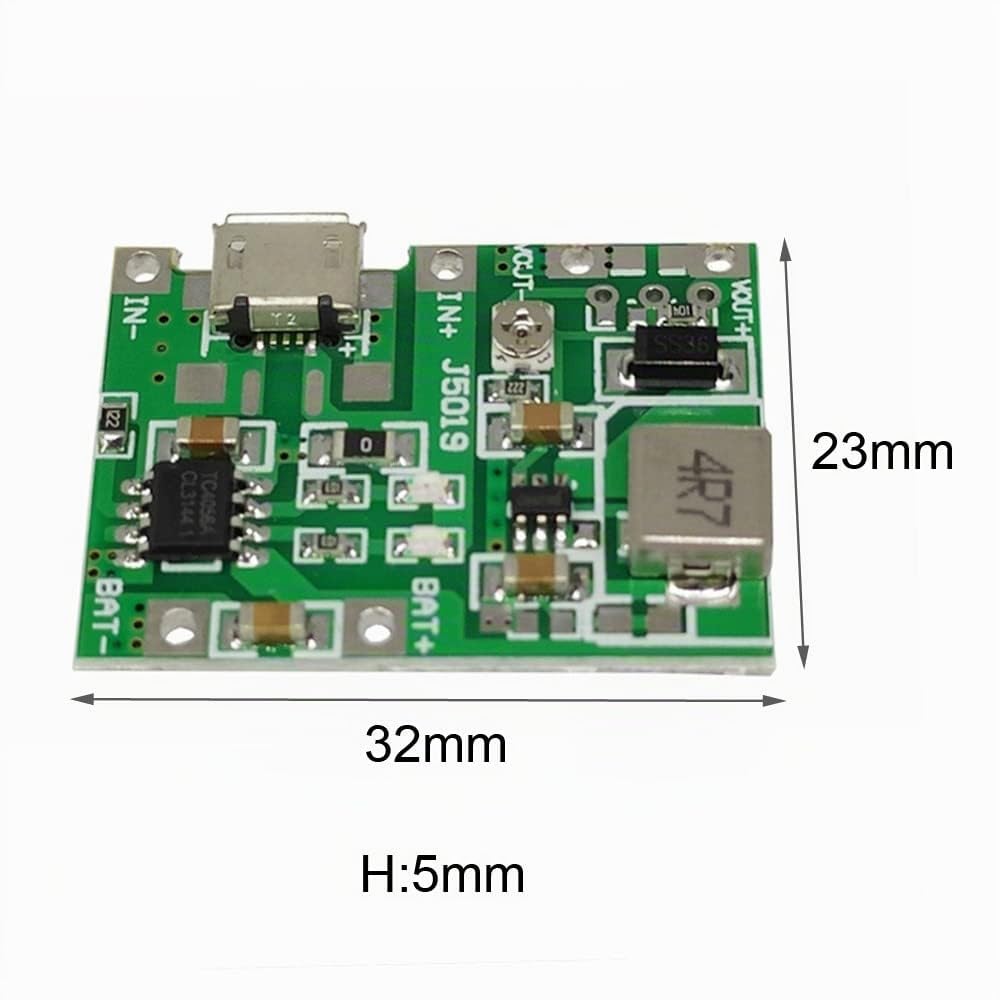 Module Boost 2A,5 pieces 18650 Module de Charge de Batterie Lithium-ion,Carte D'alimentation Step-Up 3.7V à 5V 9V 12V Module de Charge-décharge