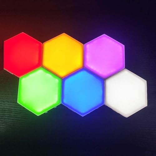 QFFL paneles de luz led inteligentes 6pack empalme DIY Smart LED Quantum luz Control remoto RGB atenuación módulo de nido de abeja luz hexagonal