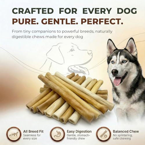 Image of Bison Tails for Dogs | 16 Count 100% Natural High Protein Dog Chews | Long-Lasting Rawhide-Free Dog Treats | Single Ingredient Healthy Snack for Dental Hygiene, Teeth Cleaning