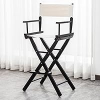 Vista 8 de Silla de directores de 30 pulgadas, taburete de madera plegable, silla plegable para artista de maquillaje, taburete plegable de altura, silla