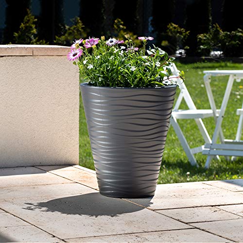KADAX Blumentopf, Blumenkübel, runder Pflanzkübel für Innen- und Außenbereiche, wetterfester Pflanztopf aus Kunststoff… – Ansicht 3