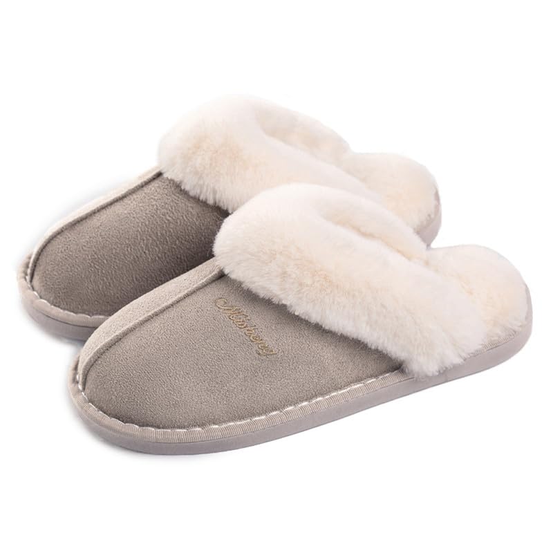 Misolin Pantofole Scamosciate da Donna Uomo Invernali Interne Ciabatte Casa Morbida Autunno Inverno Memoria Schiuma Pavimento Indoor Outdoor