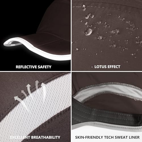 Image of GADIEMKENSD Reflective Folding Outdoor Hat Unstructured Design UPF 50+ Sun Protection Sport Hats for Womens and Mens