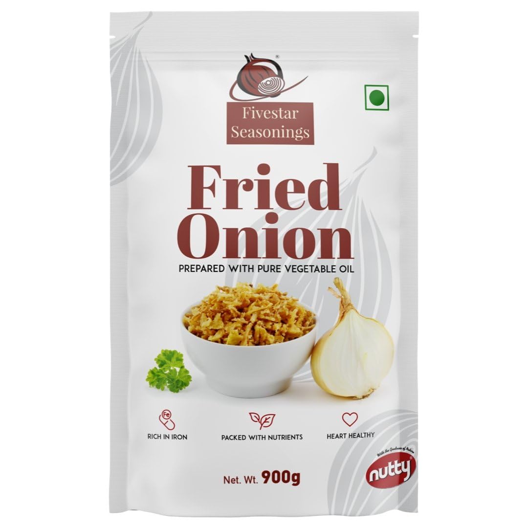 NUTTY Fivestar Seasonings Fried Onions, Rich in Iron, Heart Healthy, 900g (B09S3PZFRX) Amazon Price History, Amazon Price Tracker