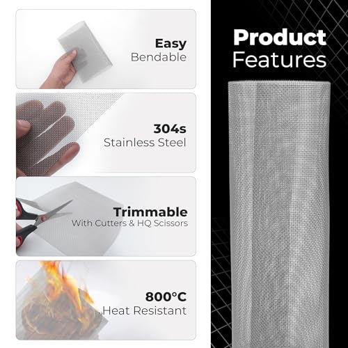 6-pack wire mesh screen 128 inch  20 mesh stainless steel durable easy to cut smooth edges amp rust-proof  ideal metal mesh screen for diy projects windows vent filter garden etc
