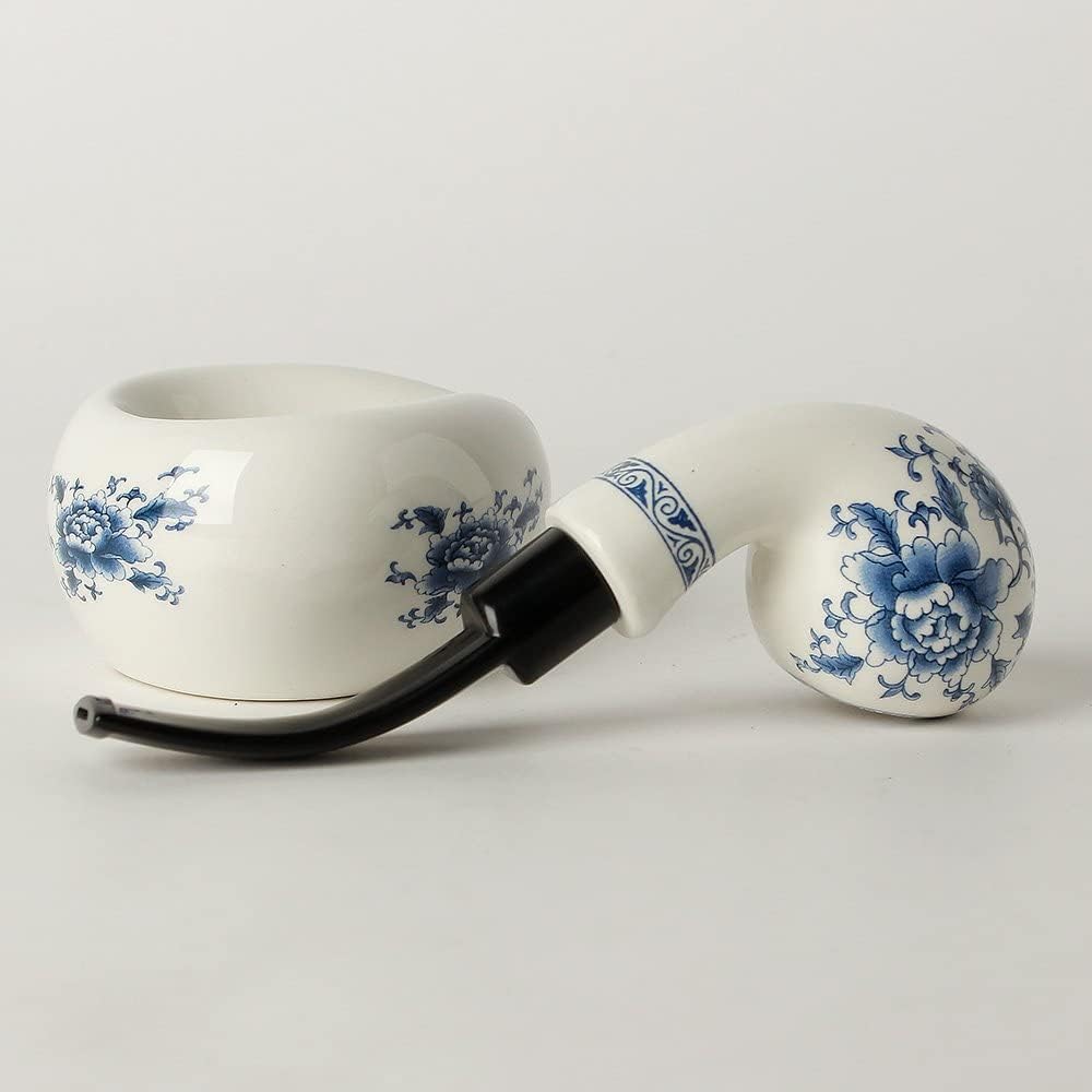 MUXIANG Ceramic Tobacco pipe + Ceramic Pipe Stand Rack Holder Gift box package WMAK0003