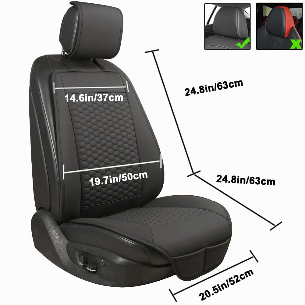 Black Panther universale auto PU pelle coprisedili anteriori Nero