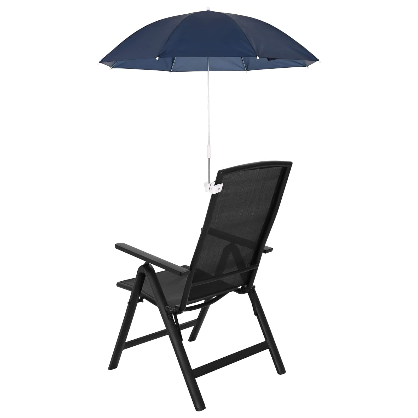 Parasol przeciwsłoneczny z zaciskiem, kolor czerwony, Ø x z poliestru 170T, przenośny, na balkon, taras, do ogrodu, z praktycznym źródłem cienia i ochroną przed promieniowaniem UV
