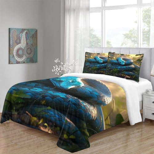 Housse de couette serpent 3D zippée en microfibre anti-plis et facile à laver - 6