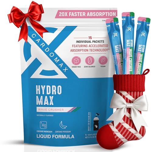 CardoMax HYDROMAX Wavecrusher.Electrolitos en líquido concentrado,sin azúcar,sin calorías,sin gluten,vegano. Bebida deportiva isotónica-hidratación.Fórmula hidratante con Sodio,Potasio y Magnesio.