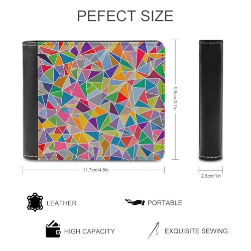 Bunch Of Triangles Cute Slim Bifold Wallet for Men Stylish Front Pocket Purse with Card Holder Slots2