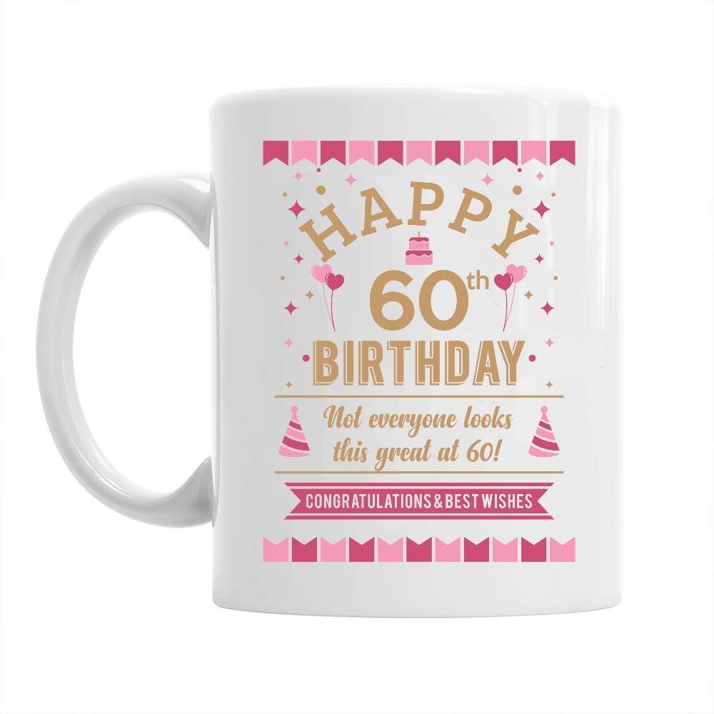 Amazon.com: 60th Birthday Gift Mug for Men Women Happy 60 Birthday Sixty Coffee  Cup 11oz : Home & Kitchen