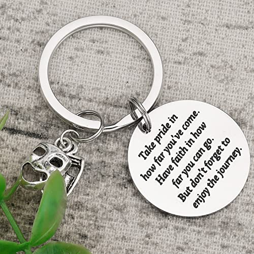 Image of Theater Gifts Keychain for Women Men Actress Present Comedy Tragedy Keychains Jewelry Theater Keychain