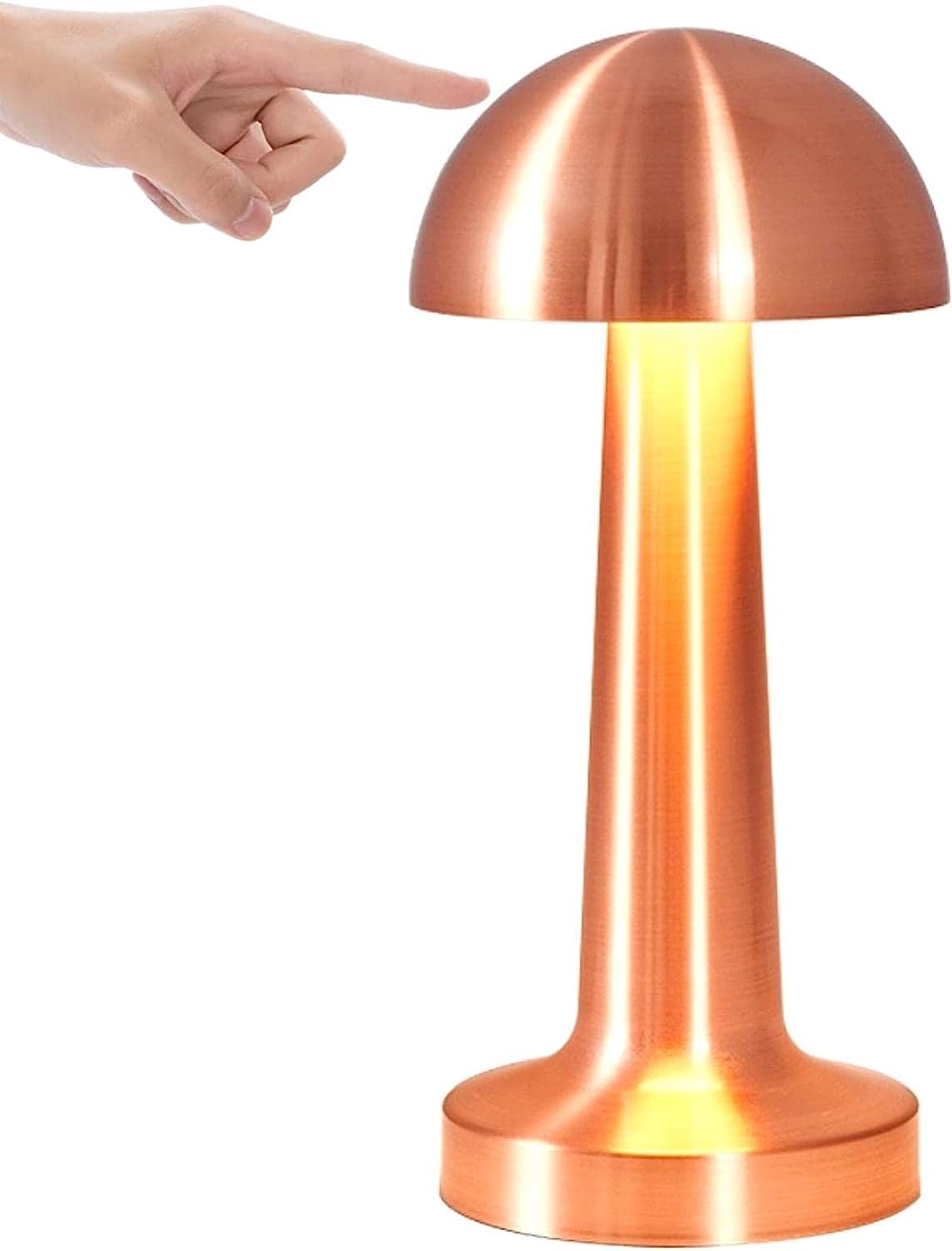 Portable LED Table Lamp,3 Color Touch Sensor Rechargeable Desk Lamp,3-Levels Brightness Room Decor Table Lamp,Bedside Lamp,Night Light for Kids Nursery,Dining Room Lamp (Mushroom lamp)-image-28
