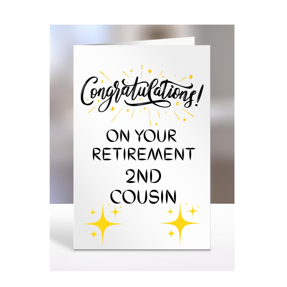 Congratulations on your retirement 2nd Cousin Card, Gifts for Men, Women, Presents for Retired Man, Woman or Person, Greetings Card, Retire, A5-124_3 โ image 1