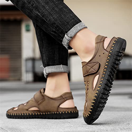 Men Genuine Leather Sandals Casual Shoes Men's Roman Beach Sandals Sandalias Big Size(45)3