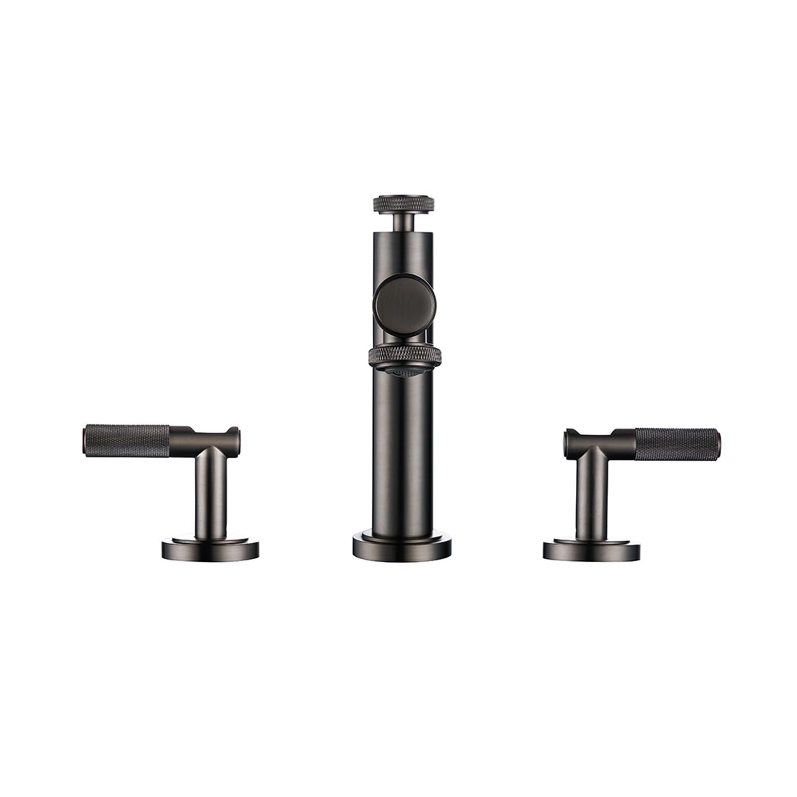 Robinetterie eau de lavabo haut de gamme en laiton noir gunmetal