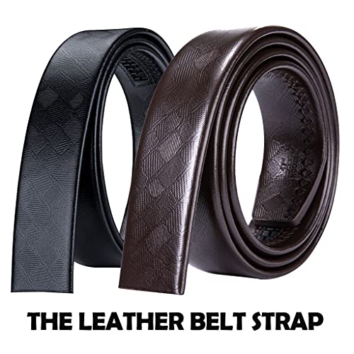 Men Belt Set Gift Cowskin Genuine Leather Belt Black Alloy Automatic Buckles Waist Accessories Strap Adjustable (Color : A Size : 120cm) (A 120)4