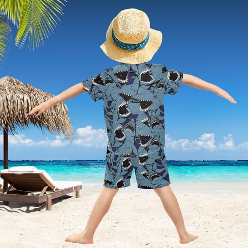 Image of visesunny Little Boys Short Sleeve T-Shirt Beach Shirts for kids children Casual Shorts Set Summer Clothes Outfits