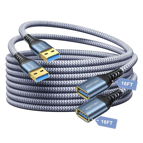 Ya en mundofriki.es: ANDTOBO 2 Pack Cable Alargador USB 3.0 (5M), Cable USB 3.0 Macho A Hembra Extensor de alta velocidad de transferencia de datos 5Gbps Para Gamepad, Impresora, Webcam, Teclado USB, Pendrive, Disco Duro