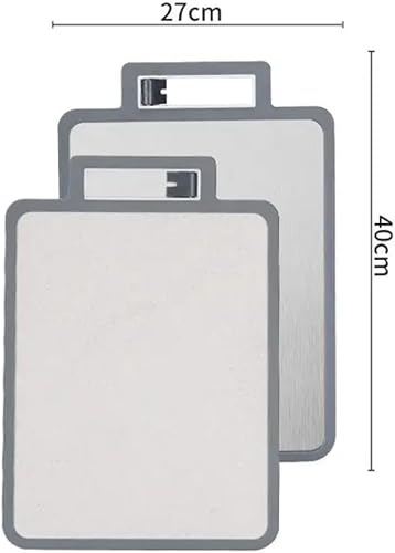 Miniatura 8 de Tabla de cortar de acero inoxidable de doble cara con afilador de cuchillos, acero inoxidablepaja de trigo, tabla de cortar de cocina, fácil