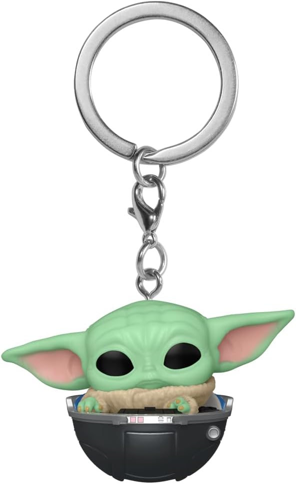 Funko Pop! Keychain: Star Wars: the Mandalorian S9 - Grogu (the Child, Baby Yoda) - (Grogu (the Child, Baby Yoda), Baby Yoda) Novelty Keyring - Collectable Mini Figure - Stocking Filler - Gift Idea
