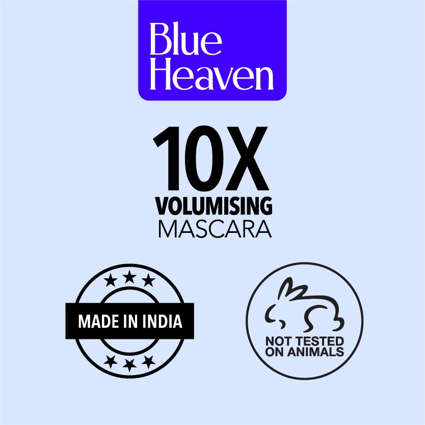 Image of Blue Heaven 10X Volumising Mascara | Waterproof & Smudge Proof | Light Weight Formula | Long Lasting Mascara for Women | Stays Upto 12 Hrs | 8ml (Pack of 2)