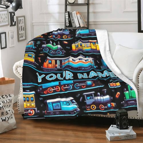 CaomeiWu Manta de tren personalizada, 60 x 50 pulgadas, manta de