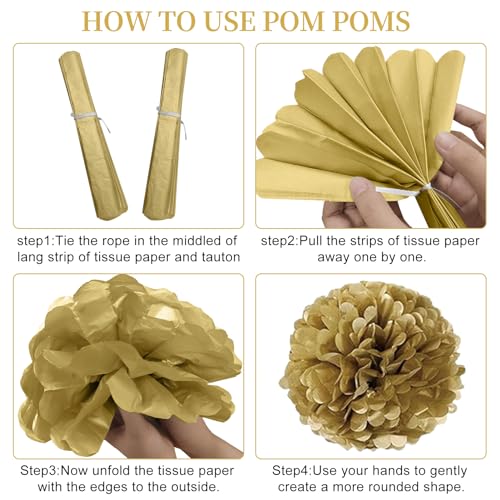 Image of 20PCS Happy Retirement Party Decorations Kit for Men Women, Kuxriox Black Gold Retirement Backdrop Balloon Honeycomb Centerpiece Swirl Paper Pompom Party Supplies, Retired Sash Table Topper Swirls Set