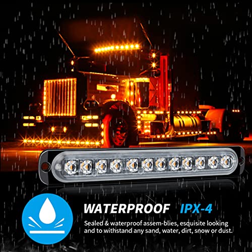 Anki Happigo Ankia 2Pcs Led Side Marker Strobe Warning Lights Grille Lamp Flashing Beacon Blinker Emergency Hazard For Tow Car Truck Trailer Pickup (White) #TOP6