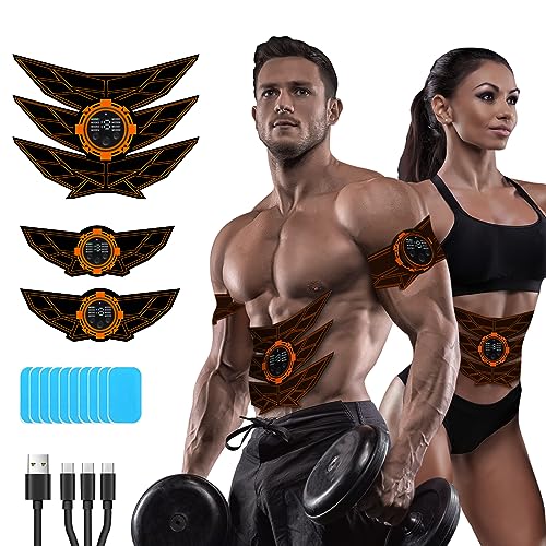 Bionadro EMS - Entrenador de abdominales y abdominales, seguro y eficaz, dispositivo de entrenamiento EMS de cuerpo completo, 8 modos y 15 intensidades
