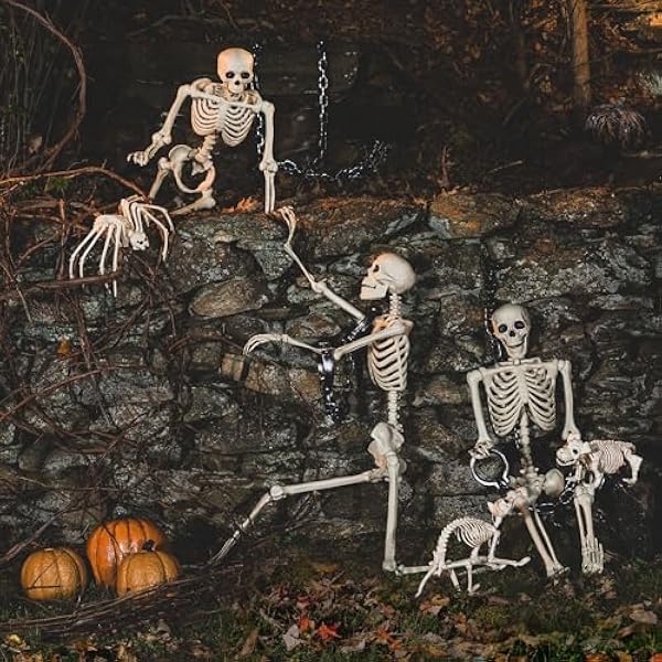 Amscan 866263 Life Size Scheletro-152cm | Bianco | 1 Pc. Decor