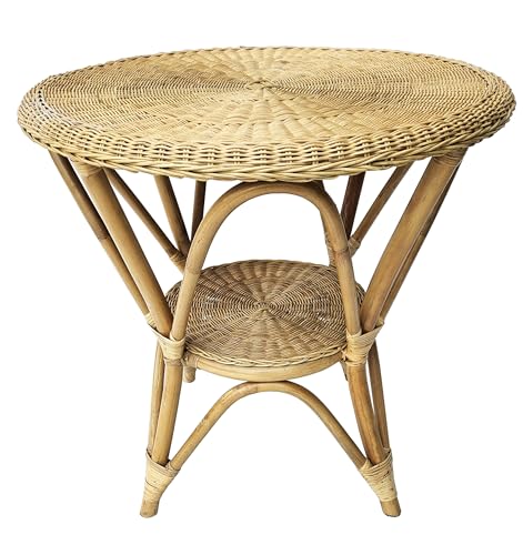 fantasie d oriente Tavolo TAVOLINO in Rattan Vimini Naturale DIAM.CM.75X75H. Vimini MIDOLLINO Rotondo Tavolo Piana Intrecciata