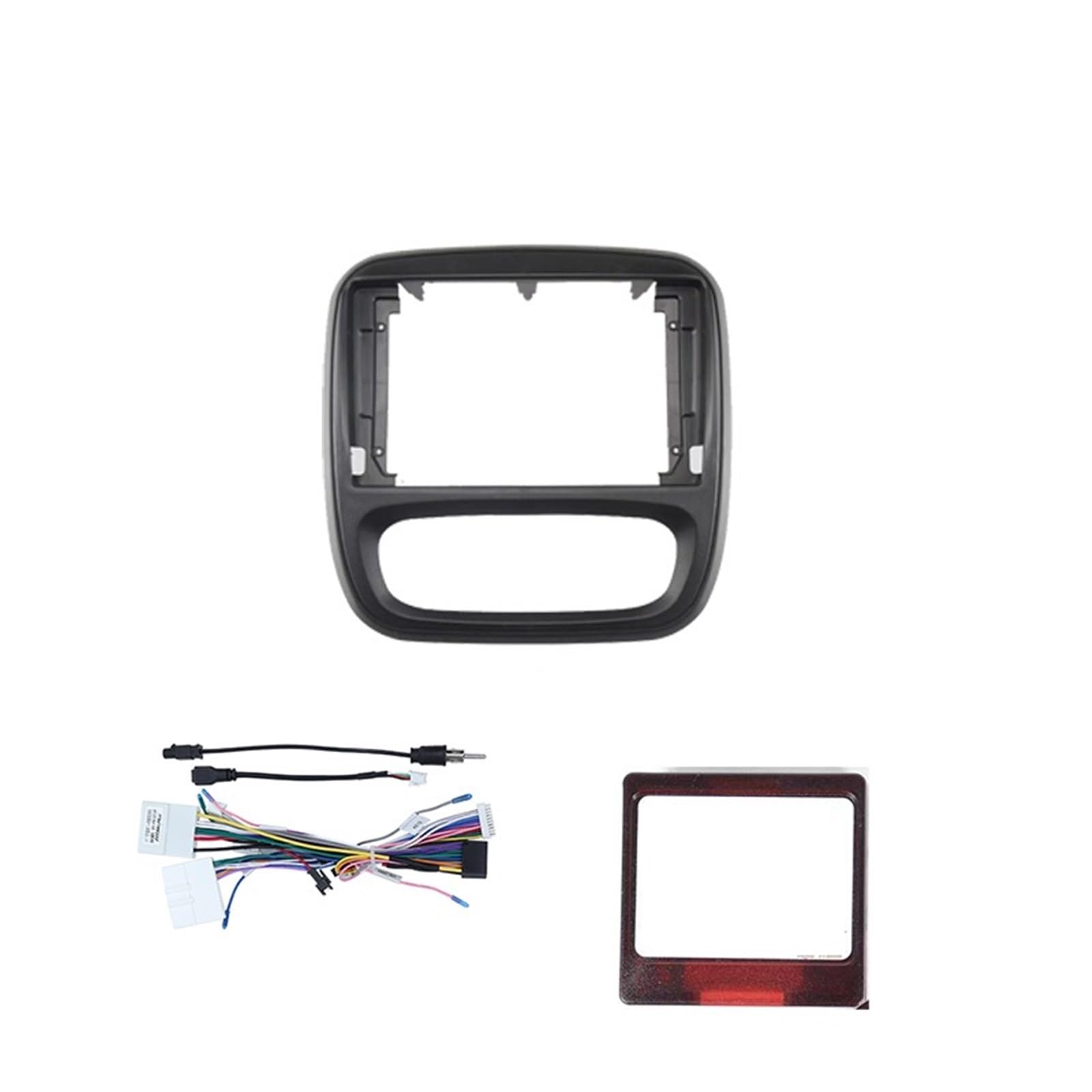 JKELPV Car Radio Frame Kit Fit For RENAULT TRAFIC For OPEL VIVARO 2006-2015 9/10.1 Inch Adapter Radio Dash Panel Kit Car Frame Fascia Radio adapter(Frame A 9In Set)