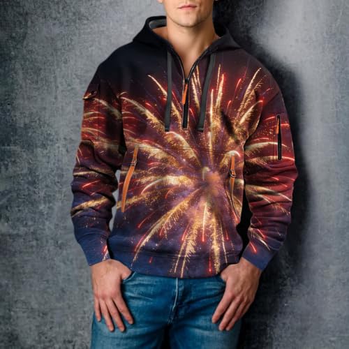 Sudaderas hombres con capucha naranja XXL sudadera casual con estampado completo para gimnasio 2