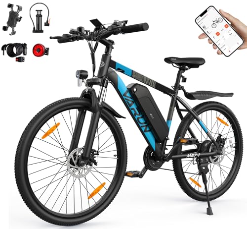 VARUN E Bike, 27.5' E-Bike Herren Damen mit 48V 13Ah(624Wh) Akku, Reichweite 100KM, 250W Motor, E-Mountainbike mit APP-Kontrolle, USB-Aufladung, 21-Gang, LCD-Display, Elektrofahrrad für Erwachsene
