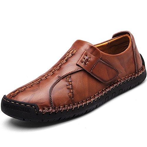 UPIShi Leather Mens Casual Slip-On Driving Loafers Oxford Walking Boat Sneaker Shoes