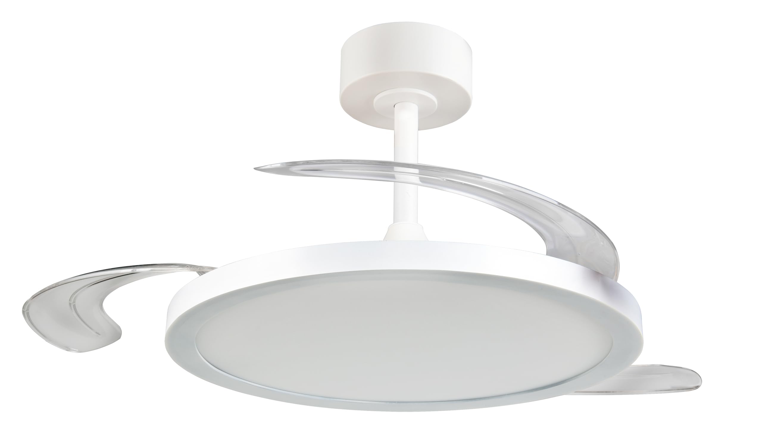 Reality Leuchten LED Deckenventilator mit Beleuchtung Kasfjord R64452131, Metall/Kunststoff Weiß matt, 6 Geschwindigkeiten, Sommer- Winterbetrieb, Fernbedienung, Dimmer, Timer, Nachtlicht, Lichtfarbe |