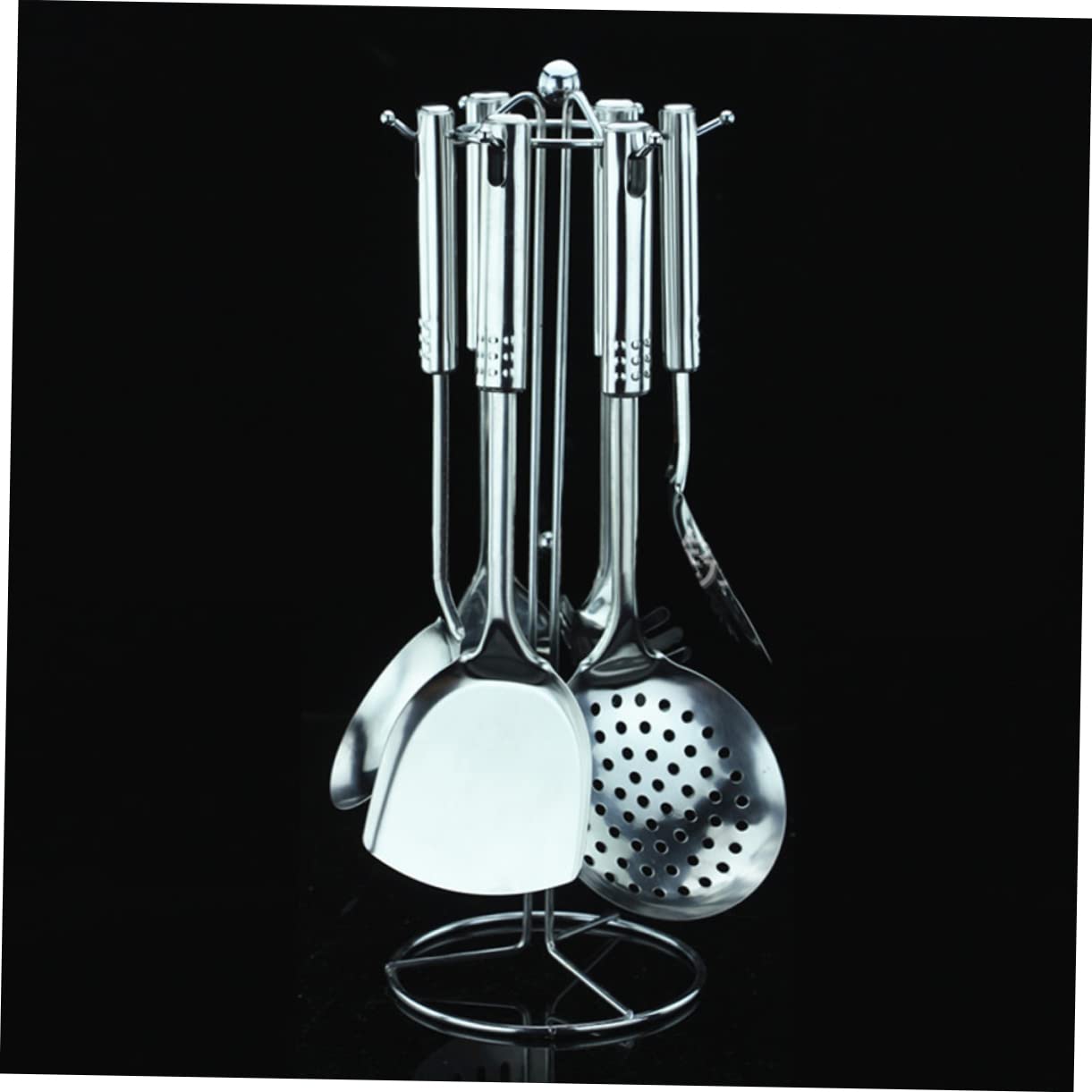 Set da Cucina 7 Pezzi in Acciaio Inossidabile Leggero e Robusto Utensili Essenziali per Cucinare Stili multipli