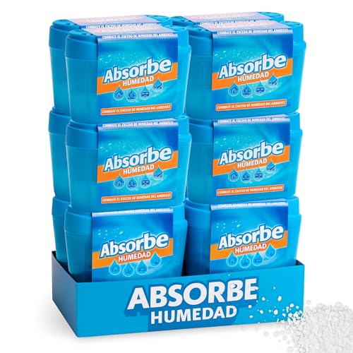 Deshumidificador, Absorbe Humedad, Atrapa Humedad Interior, Previene Condensación, Apto para Armarios, Cocina, Coche, Trasteros, Baños, Cajones, Caravanas, Barcos, Incluye Pack de 12 Botes