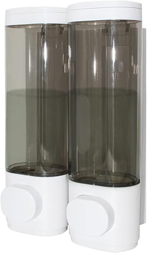 Miniatura 7 de Dispensador de jabón de 2 cámaras para montaje en pared, dispensador de bomba de ducha de baño de 13.5 fl oz, dispensador de jabón de ducha de