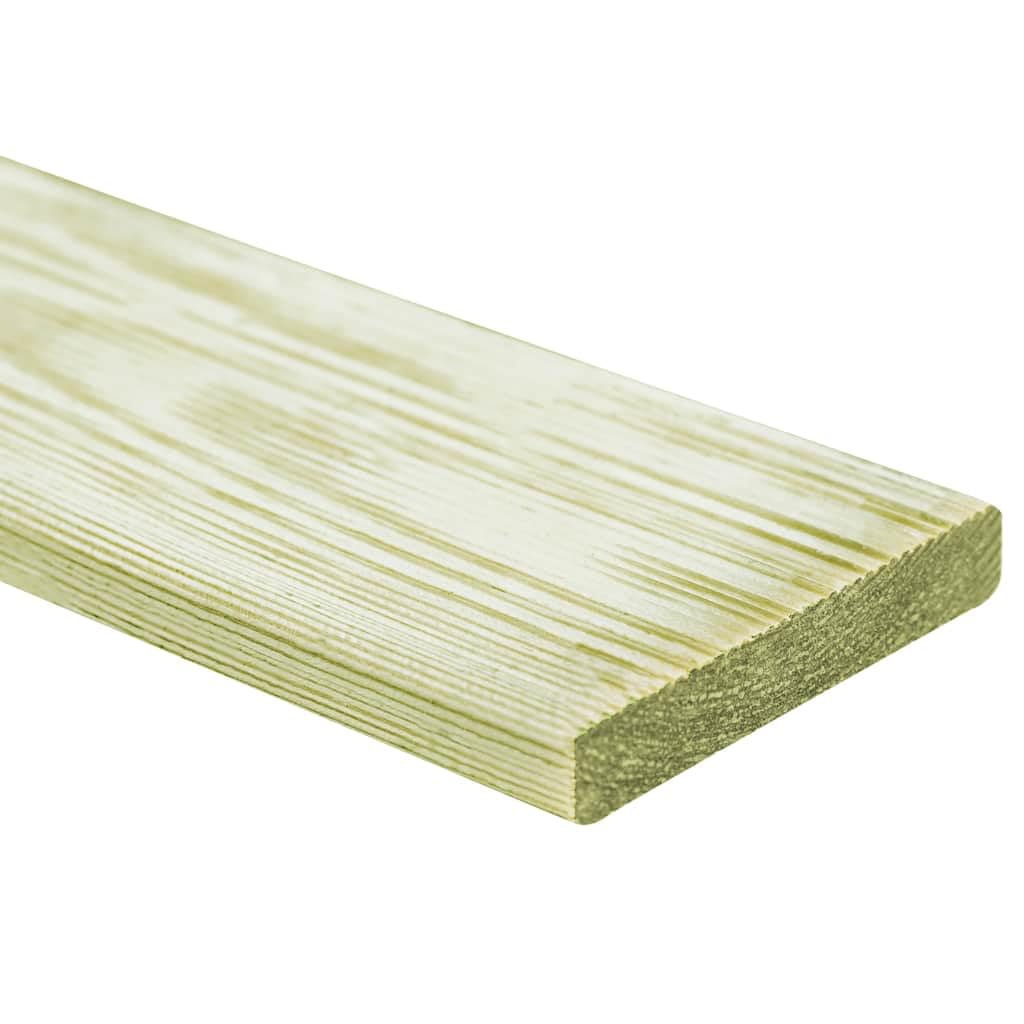 vidaXL 12x Madera de Pino Impregnada Tablas para Porche Tablero Tarima Compuesto Jardín Patio Terraza Balón Exterior Habitación Plataforma 1,44 m² 1m